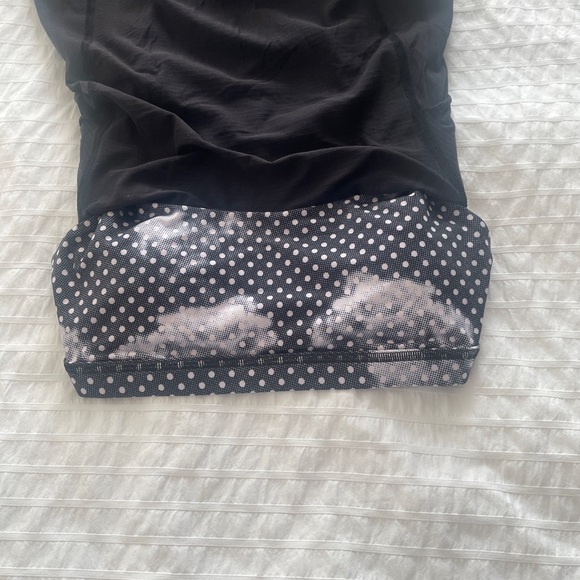 Lululemon Wild Tank. Size 4. Color: Black/ white and pink floral print bra. - Picture 7 of 11